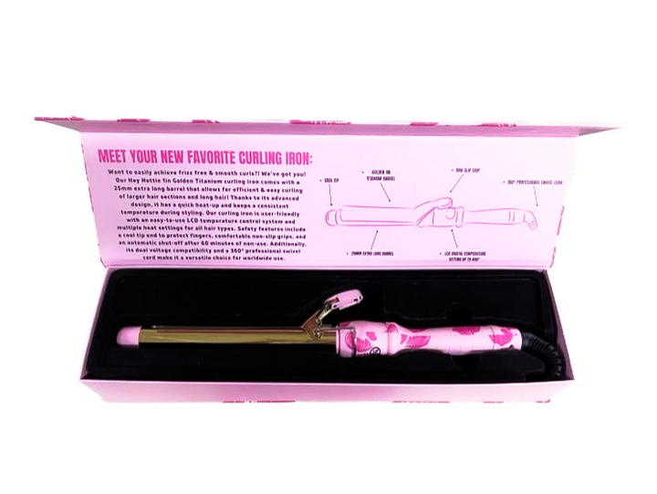 New Hey Hottie Hair Golden Titanium Curling Iron