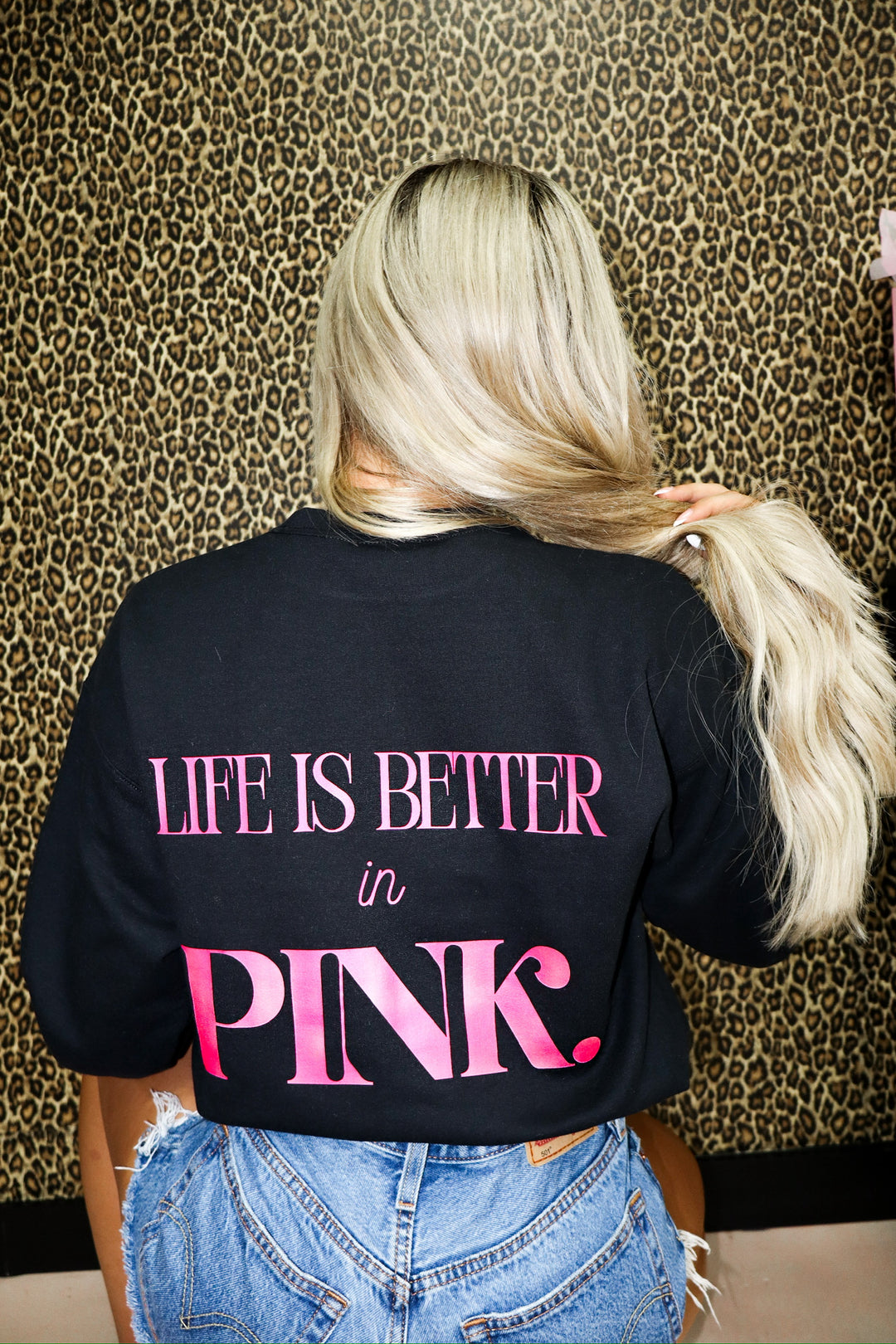 Hey Hottie Life is Better in Pink Crewneck